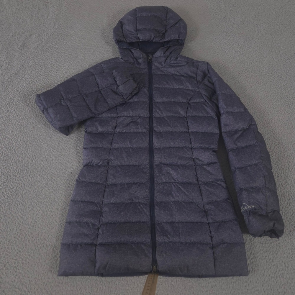 Eddie Bauer Jacket Womens XS Blue EB650 Down Hooded Quilted Insulated Parka Coat
